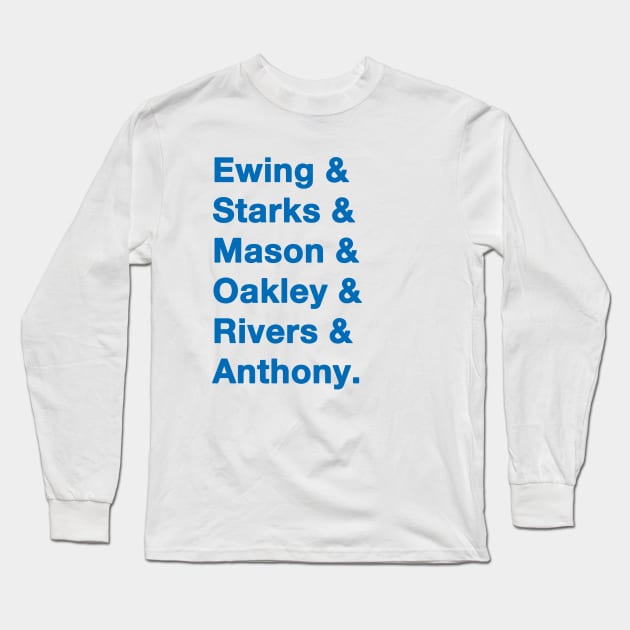 1993-94 Knicks Greats Blue Long Sleeve T-Shirt by IdenticalExposure